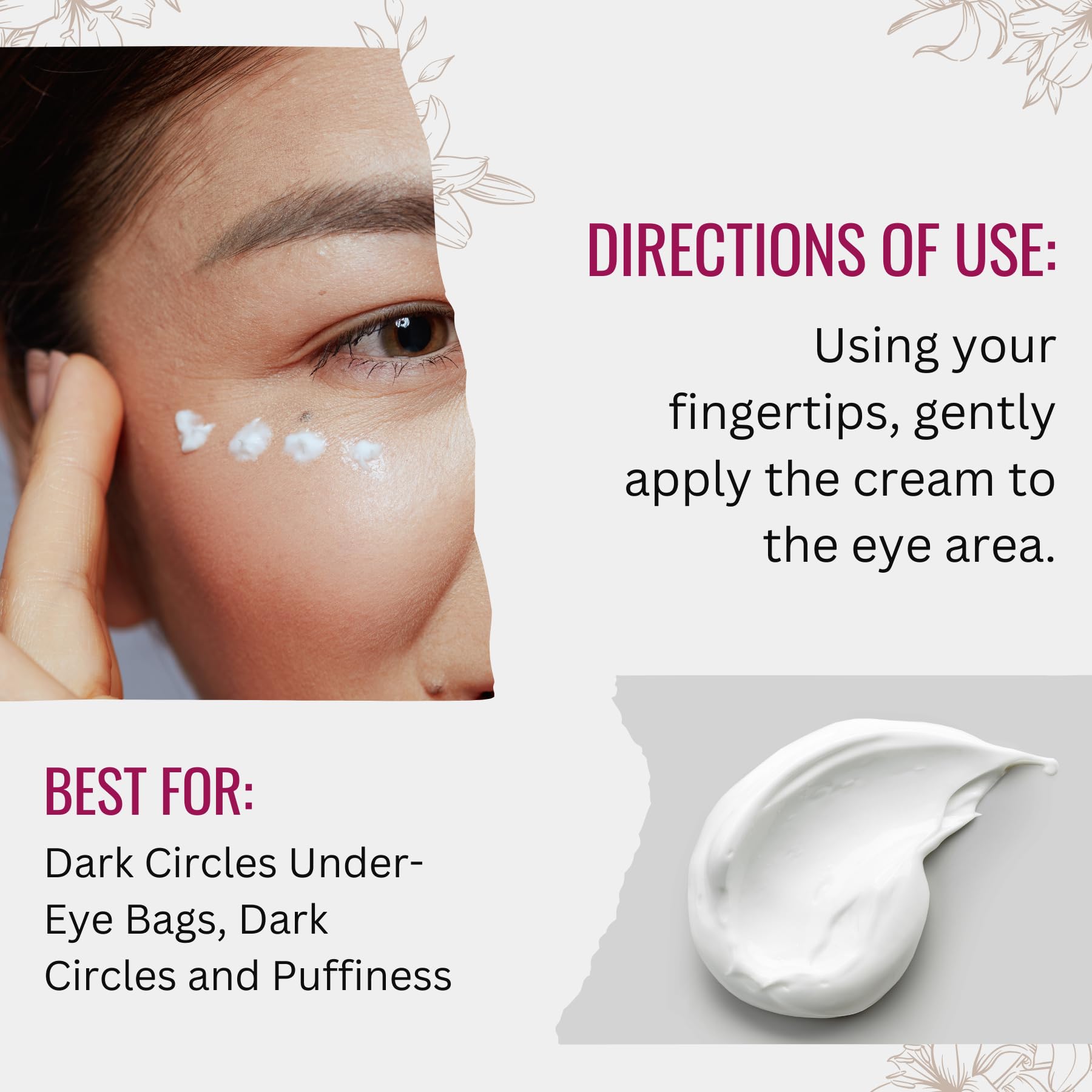 Natural Anti-Aging Eye Cream Moisturizer with Manuka Honey, Eyebright, Vitamin E, and Lanolin – Nature’s Most Powerful Defense Against Dark Circles Under-Eye Bags, Dark Circles and Puffiness.